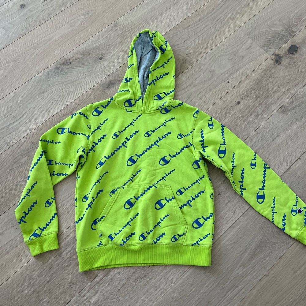 Neon Green Champion Hoodie